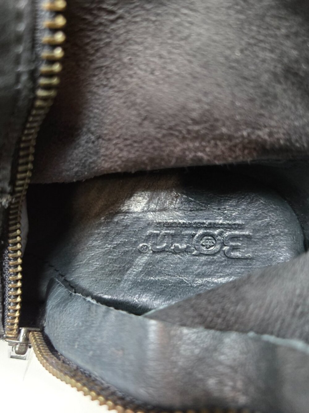 Born Distressed Croc Embossed Leather Harness Boots Womens Moto Block Heel 7 - Picture 12 of 14